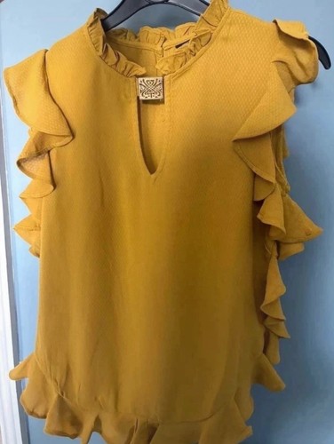 Biba mustard yellow ruffle - biba,