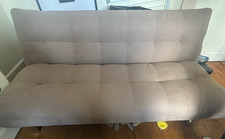 Bensons (Accord) Grey Velvet 3 seater Sofa bed with chrome legs