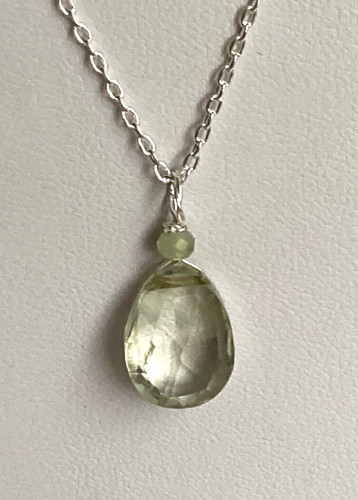 Prasiolite teardrop agate - prasiolite,
