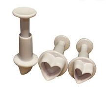 Set Of 3 Mini Hearts Flower Plunger Cutters For Fondant Icing Sugar Craft
