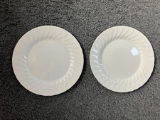 A PAIR OF EXCELLENT POSSIBLY UNUSED CHURCHILL WHITE 10 inch - 26 cm  PLATES
