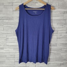 Mens PEACOCKS Vest Top Blue 2XL Ribbed Slim Fit Stretch XXL Scoop Neck 