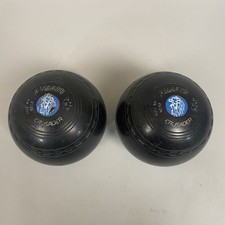 Set of 2 Almark Crusader Lawn Bowls Black Size 6H Indoor/Outdoor Bowling Ball