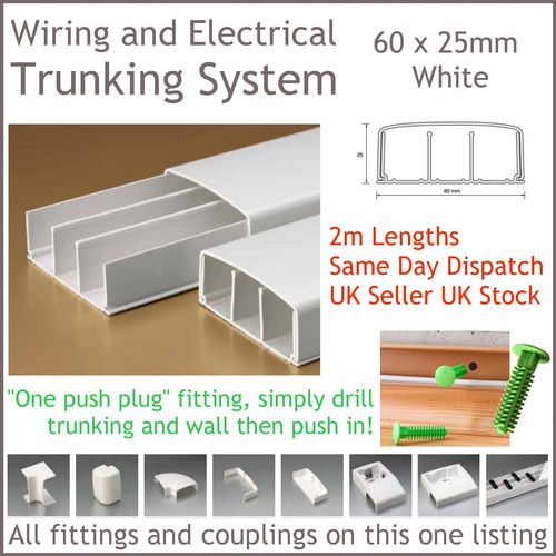 White electrical trunking - white,