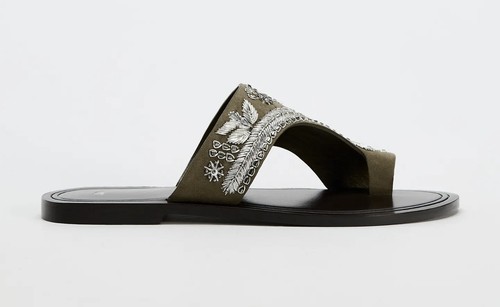 Zara leather flat - zara, slider