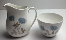 Wedgwood Ice Rose Bone China Small Milk/Cream Jug & Sugar Bowl