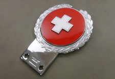 SWISS FLAG CAR BADGE c 1950-60