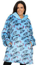 Ladies Disney Lilo And Stitch Oversized Fleece Blanket Hoodie One Size W23