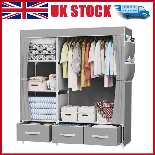 Large fabric canvas wardrobe - fabric,