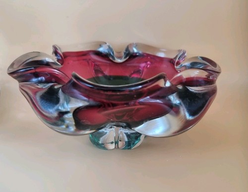 Vintage chribska glass ashtray - vintage,