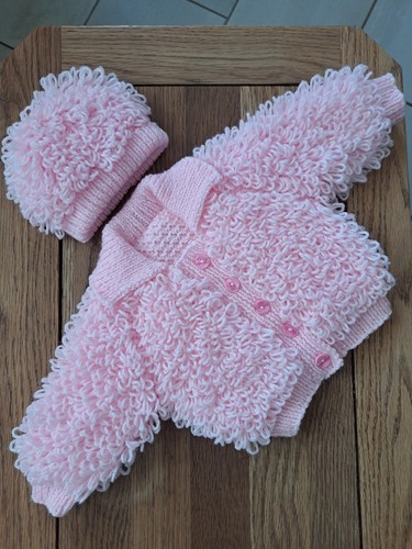 Hand knitted baby loopy - baby, jacket