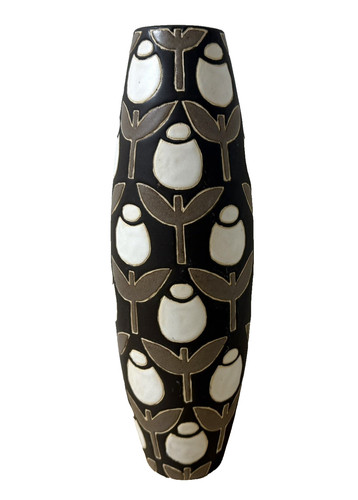 Ceramic vase brown - vase, cream