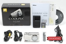Nikon COOLPIX S230 Silver 10.0MP 3x Compact Digital Camera [Top MINT w/Bow]  JPN