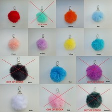 Faux Fur Pom Pom Keyring Bag