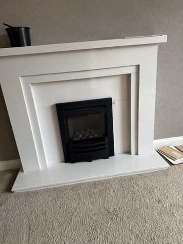 White marble fire surround - marble,