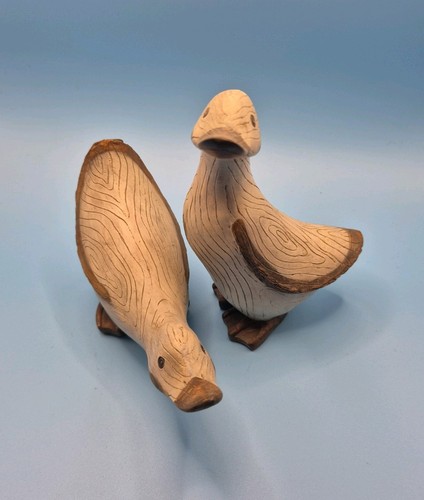 Set pottery ducks brown - ducks,