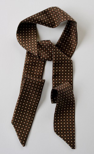 Silk slim cravat - cravat., brown
