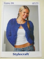 STYLECRAFT 8070 LADIES' 28-38" GYPSY DK EYELASH CARDIGAN SHRUG KNITTING PATTERN