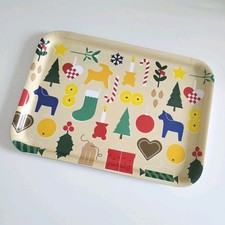 Ikea Vinter Small Serving Tray Melamine Christmas Designs Rare
