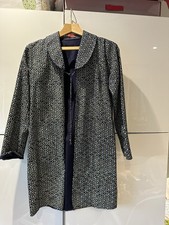 Navy Cotton Printed Jacket By Ginka By Neisha Crosland Size M/L Uk 10-12