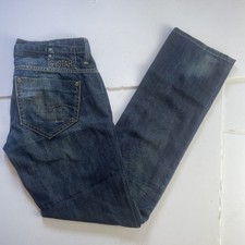 G-Star Raw Womens Blue Denim Midge Low Rise Straight Leg Jeans W30 L34