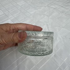 Vintage powder jar, 1930, glass Lucien Lelong jar with lid