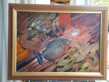 Illustration for "Aquarial Fish",Piranha, Rosy Tetra, 3 Neon Tetras by Tom Adams