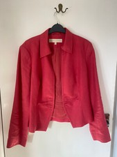 Fenn Wright Manson 100% linen Ladies jacket, coral red, good cond, size 14