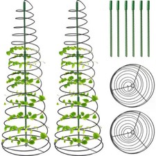 2 Set Plant Support Stakes Tomato Cages Spiral Stakes Tower for Climbing