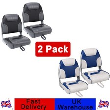 2 Pack Low Back Folding Boat Seats Fishing Boat Chairs for Speedboat Canoe Boats