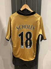 Manchester United 2001-02 Centanry Reversible Shirt SCHOLES 18 Mens Size Medium