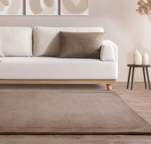 York rug taupe plain 100 - 100%, wool