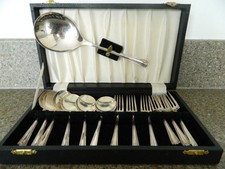 VINTAGE CASED DESSERT SPOON & FORK SET: EPNS, T.E.OSBORNE & Co.