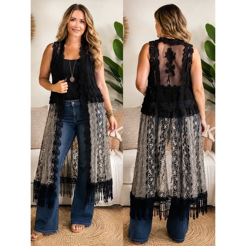 Umgee black lace - black, crochet