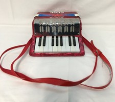 Startone Childs Toy Accordion Red Blue White 17 Piano Keys Music Instrument