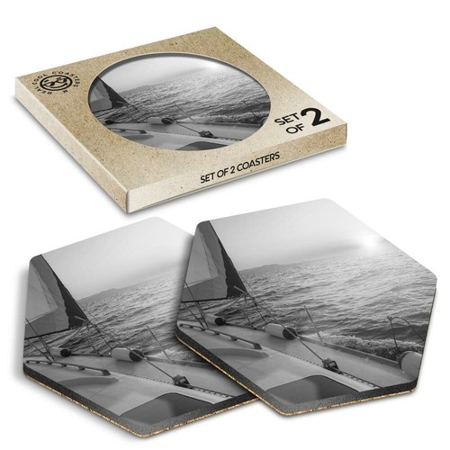 Hexagon coasters bw - coasters,