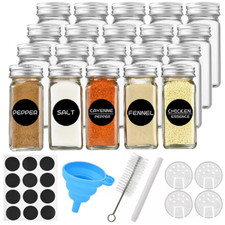 12/36X Spice Jars Square Glass