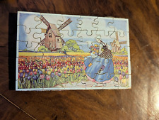 Antique wooden puzzle, tulips