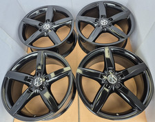 4X BLACK GENUINE AUDI A4 S4 A6 A3 VW GOLF CADDY PASSAT MERCEDES 18" ALLOY WHEELS