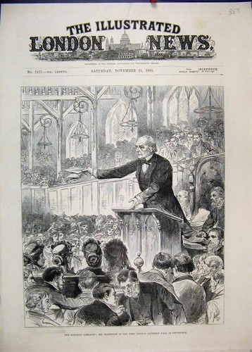Old antique print 1885 - old,