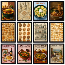 Vintage Food & Bars Poster -