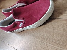 Vans W8.5 M7 SK8 Slip-On Stacked Pomegranate Suede Platform Shoes