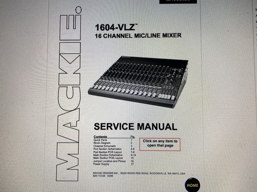Mackie 1604 vlz service - 1604-vlz,