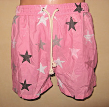 NEW MENS BOYS SHORT PINK STARS