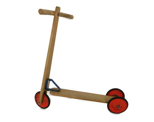 Vintage wood and metal childs - wood,