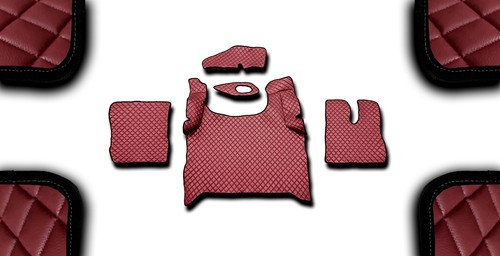 Dark red eco leather layers - eco,