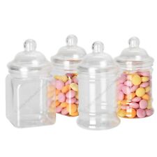 Round 380ml and square 450ml PET sweet Jars with Victorian clear caps