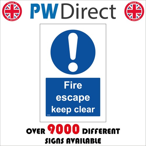 Sign fire escape keep - sign, clear