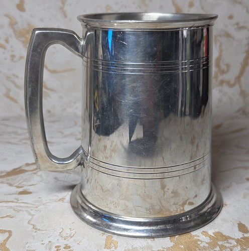 Hand crafted pewter tankard - crafted,