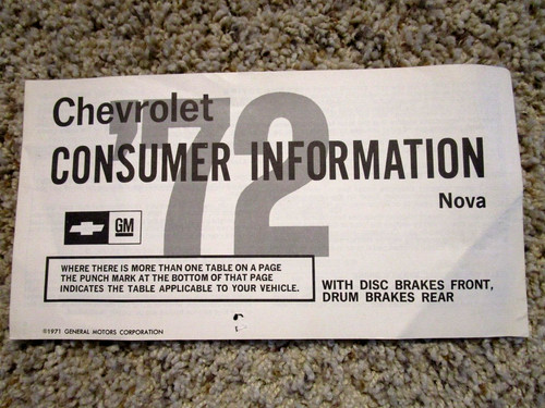 1972 nova factory original - nova,